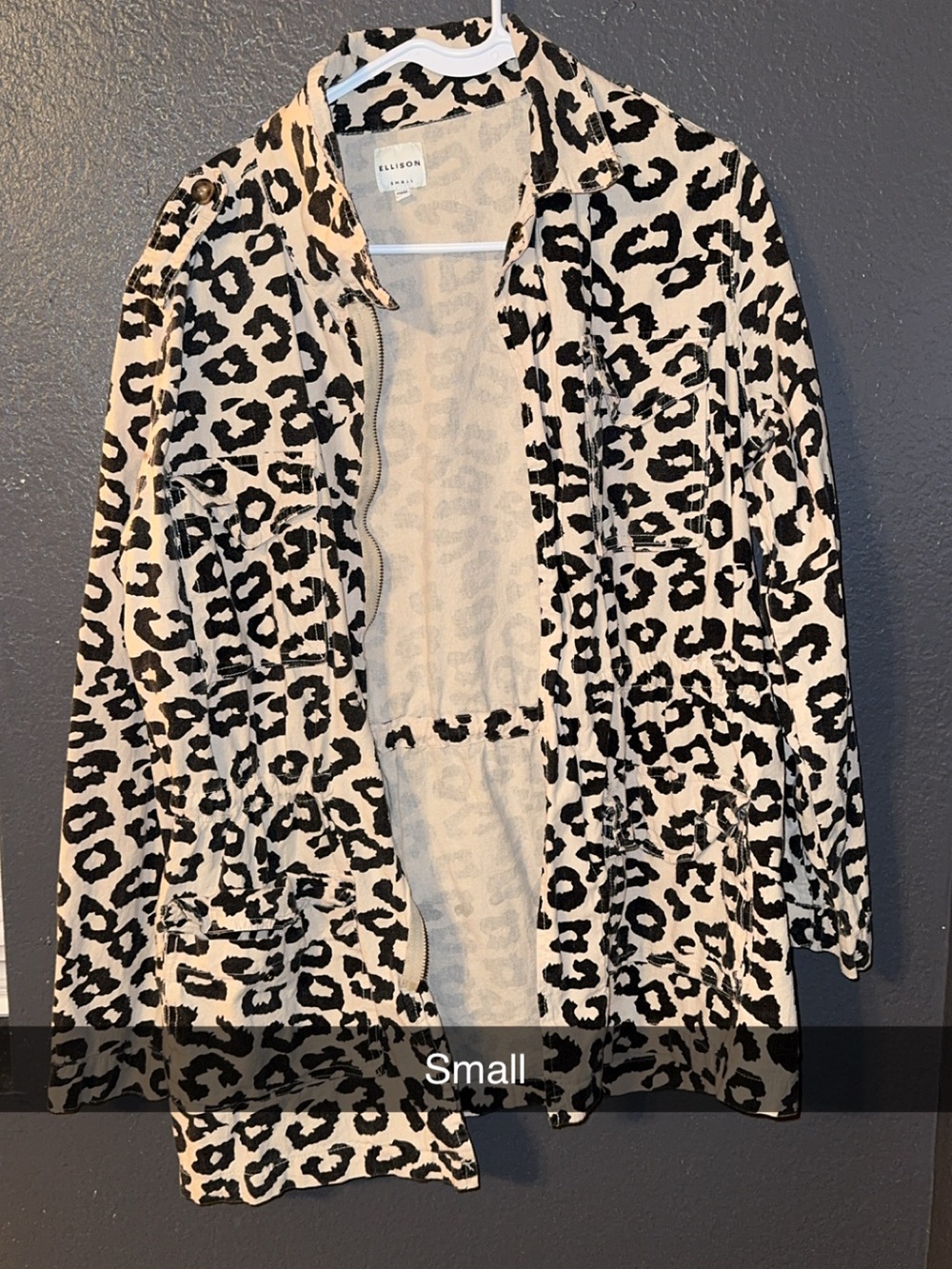 Ellison Leopard Print Utility Jacket - Black & Cream